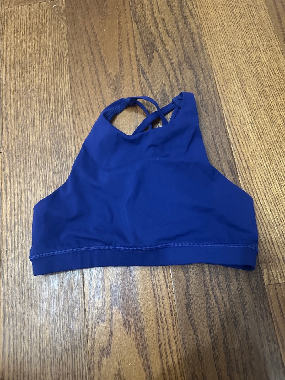 Southern Athletica Blue High Neck Halter Strappy Sport Athletic Bra Women Size S
